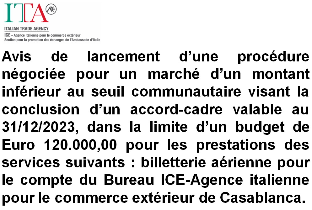 Avis Preselection Agence Billetterie ICE CASABLANCA