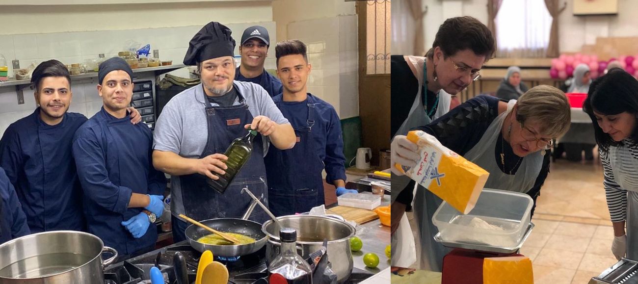 Chef Michele Romito at the training course in Palestinian Territroies