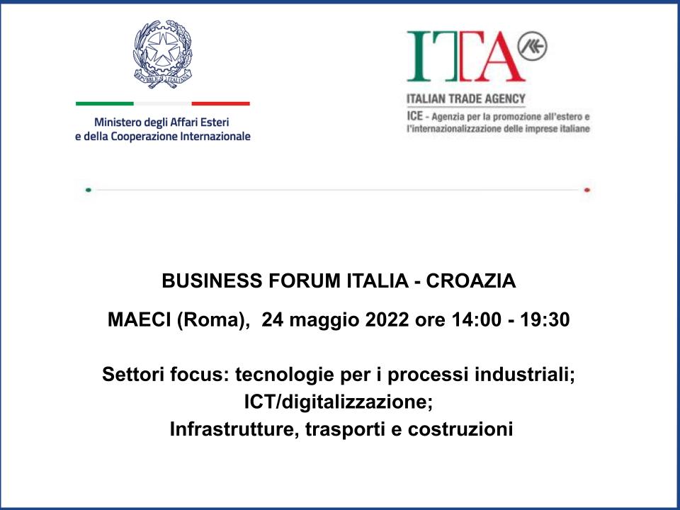 Business forum Italia - Croazia - maggio 2022