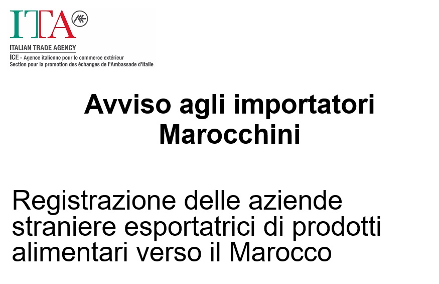 Avviso importatori Marocchini 