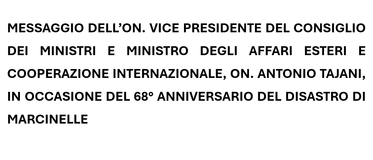  68° ANNIVERSARIO DEL DISASTRO DI MARCINELLE