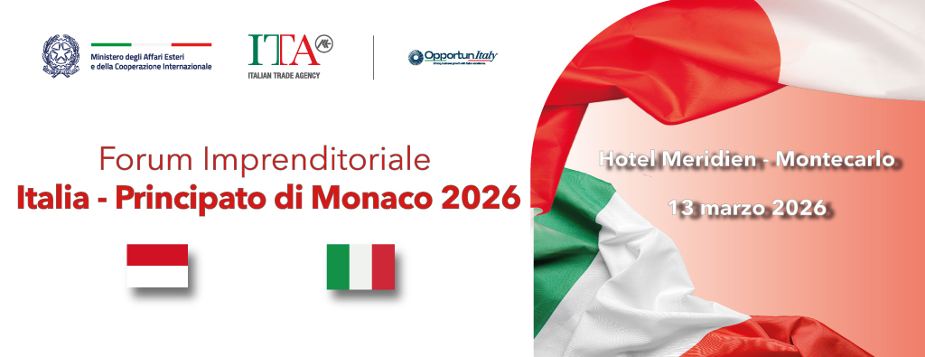 Forum Imprenditoriale Italia – Principato di Monaco: venerdì 13 marzo 2026 presso l’Hotel Meridien a Montecarlo a partire dalle ore 10:00 (registrazione dalle 9:00)