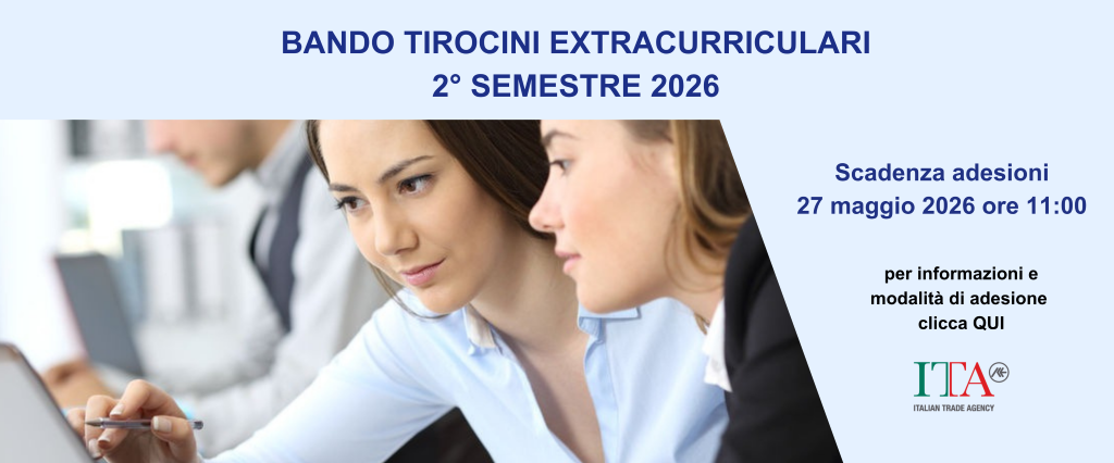 Scadenza adesioni per i tirocini 2° semestre 2026: 27 maggio 