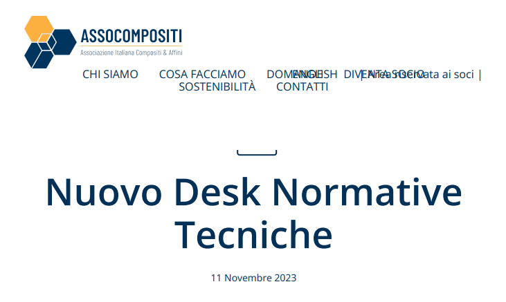 ASSOCOMPOSITI COMUNICATO DESK NORMATIVE TECNICHE ICE BRUXELLES