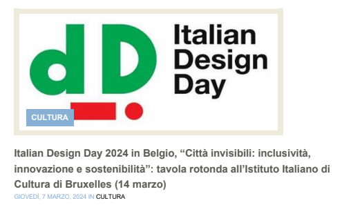 Italian Design Day 2024 Belgio Bruxelles