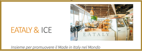 ice ita eataly partnership accordo lancio 