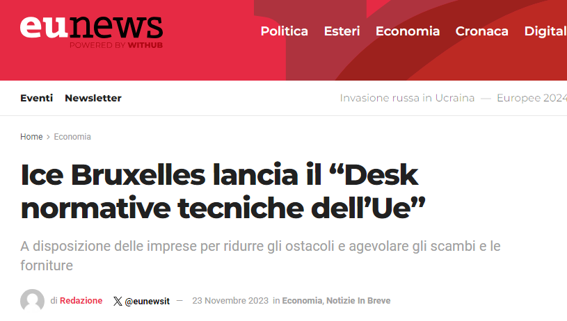 EUNEWS ARTICOLO DESK NORMATIVE TECNICHE ICE BRUXELLES