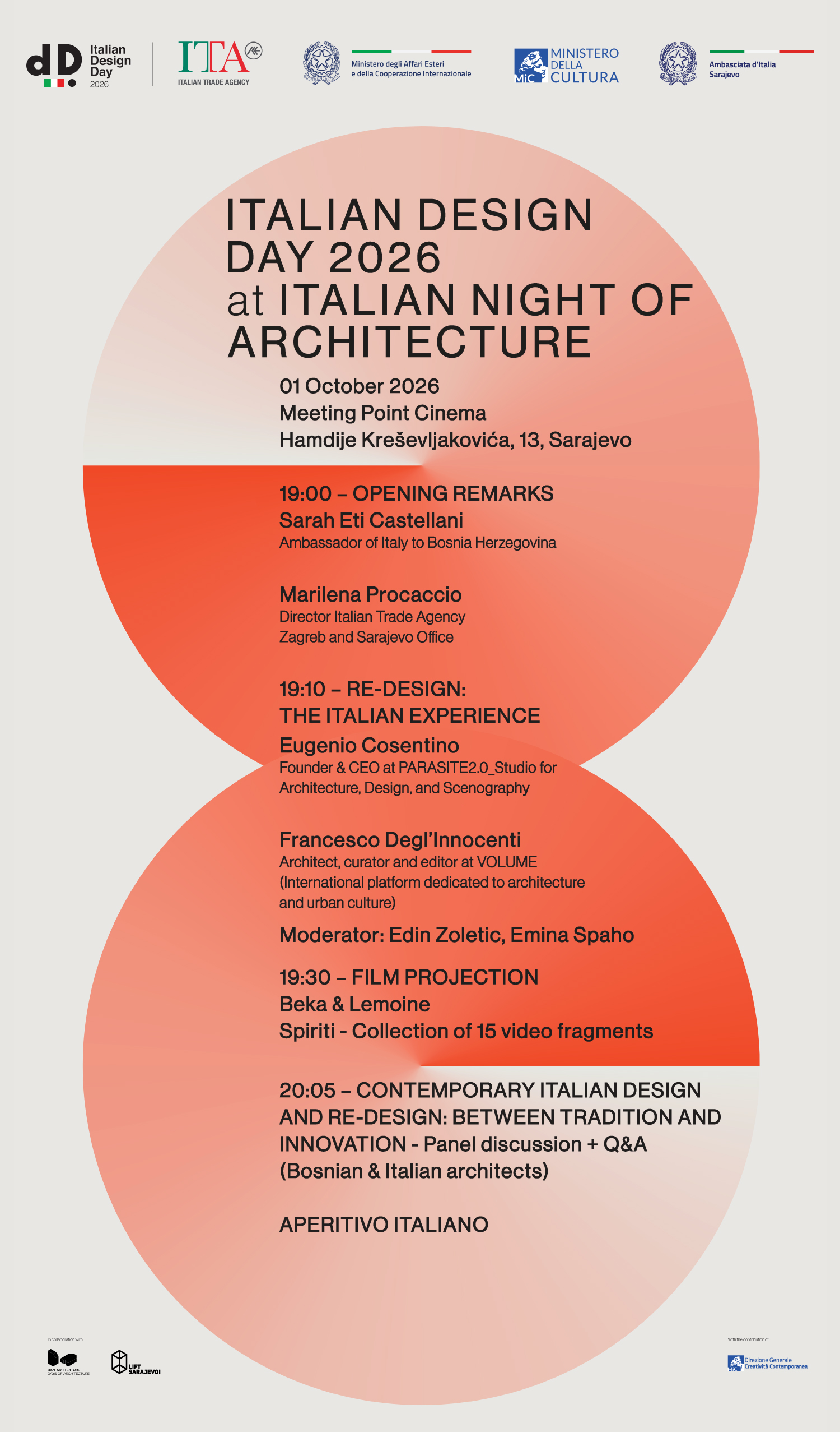 Programme ITALIAN DESIGN DAY at Italian Night of Architecture - Sarajevo