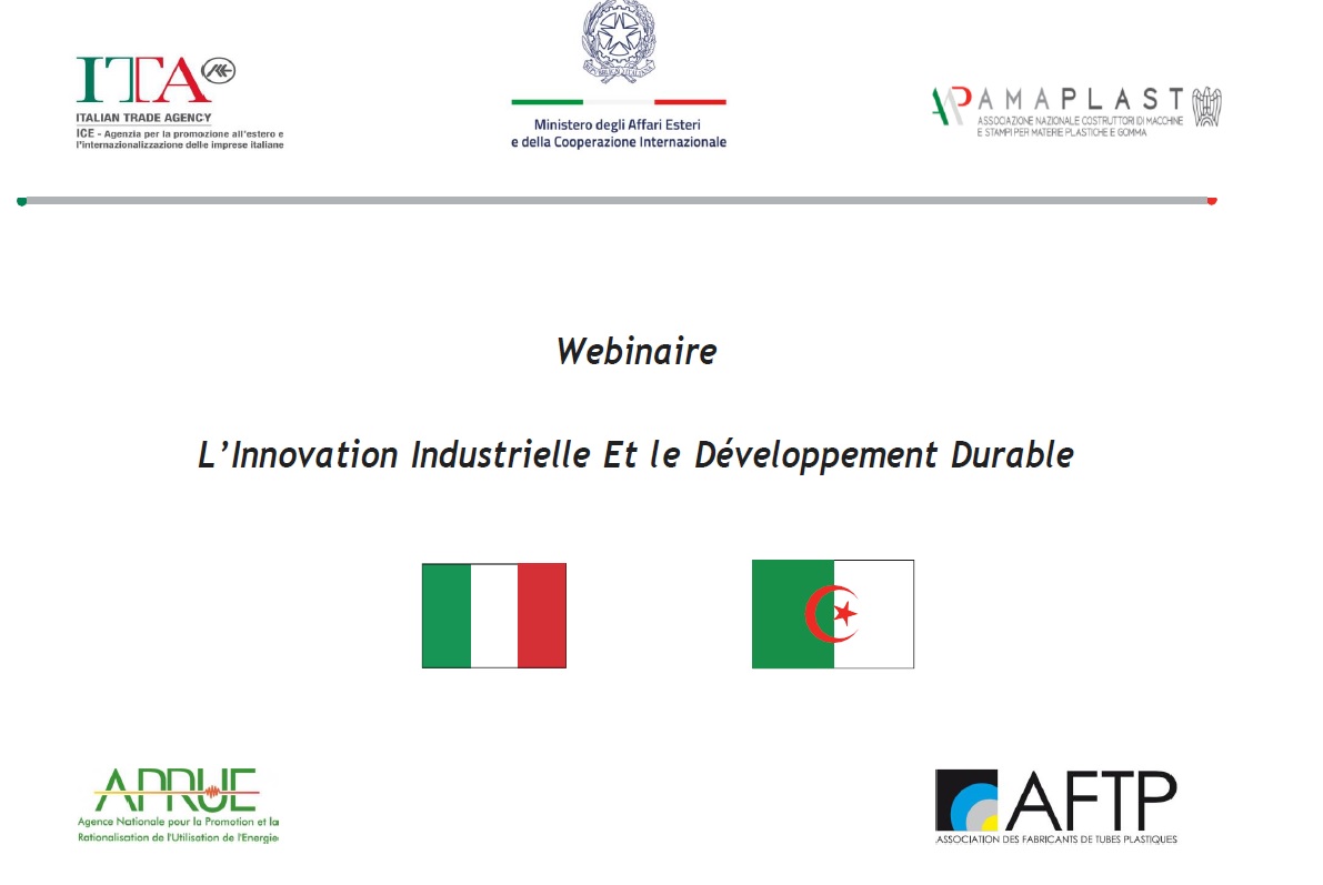 Webinar ICE/Amaplast 2021 - Innovazione industriale & Sviluppo Sostenibile Webinar ICE Algeri/Amaplast 2021 - Innovazione industriale & Sviluppo SostenibileEfficacité énergétique comme moteur de développement économique et environnemental défense pour l'entreprise.